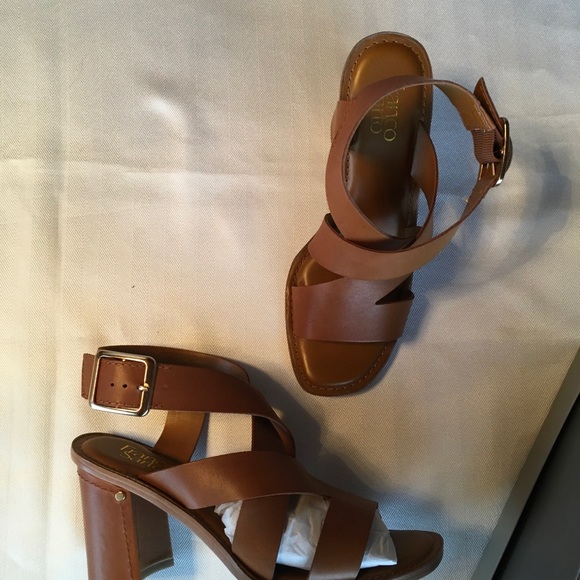 NIB Franco Sarto Strappy Brown Heeled Sandals - Picture 5 of 8